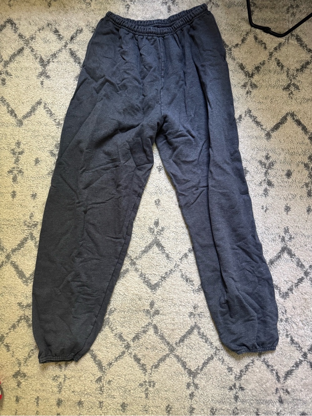 Dark Grey Jogger Sweatpants - Casual Elastic Waist Pants